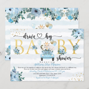 Safari Drive by Baby Boy Shower Invitación