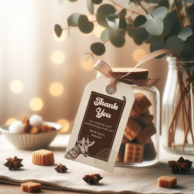 Safari Giraffe Baby Shower Favor Gracias Etiqueta (Subido por el creador)