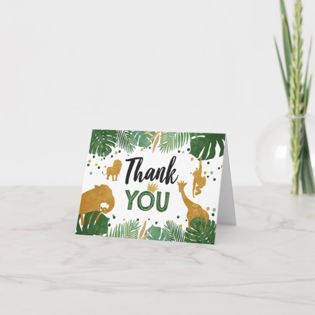Safari Gracias tarjeta Wild One Zoo Jungle Animale (Anverso)