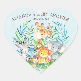 Safari Jungle Animales Boys Pegatina de Baby Showe