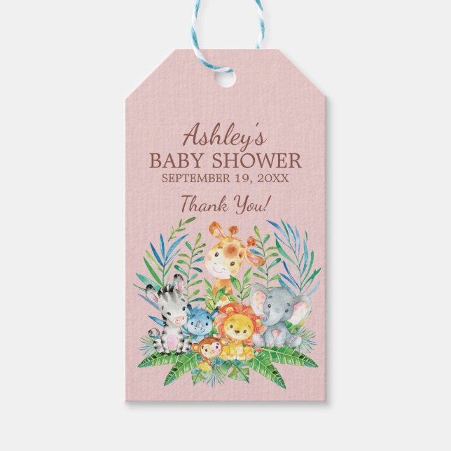 Safari Jungle Baby Shower Favor Gift Etiqueta (Anverso)