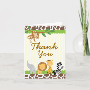 Safari Jungle Gracias tarjeta Cumpleaños Bebé duch