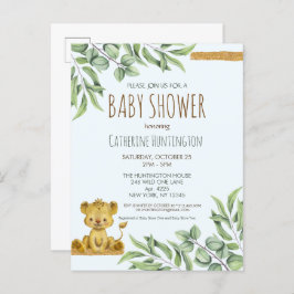Safari Jungle León Invitación moderna a Baby Showe