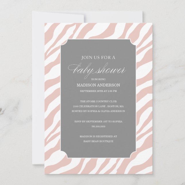 SAFARI MODA SHOWER | INVITACIONES DE DUCHA DE BEBÉ (Anverso)