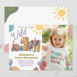 Safari Wild con invitación de cumpleaños fotográfi