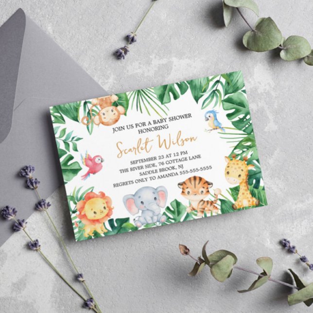 Safari Wild Oh Baby! Invitación de Baby Shower (Subido por el creador)