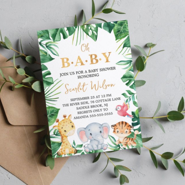 Safari Wild Oh Baby! Invitación de Baby Shower (Subido por el creador)