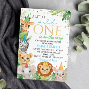 Safari Wild One Baby Shower Invitación