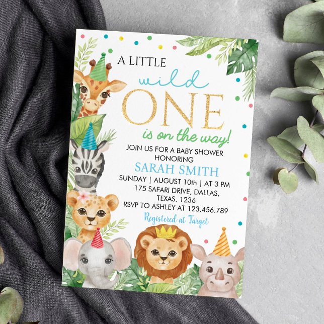 Safari Wild One Baby Shower Invitación (Subido por el creador)