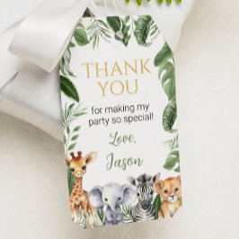 Safari Wild One Birday Party Etiqueta Gracias