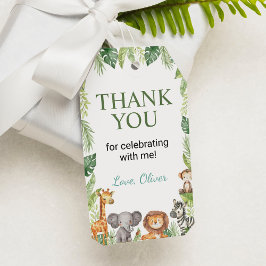 Safari Wild One Birday Party Etiqueta Gracias