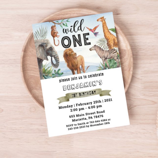 Safari Wild One Twins Invitación a la fiesta de cu (Subido por el creador)