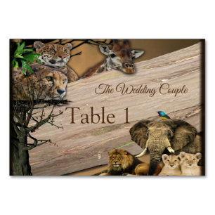 Safari Wildlife Boda al aire libre Tarjetas de mes