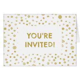 Saffron Confetti Watercolor Dots Birthday Invite