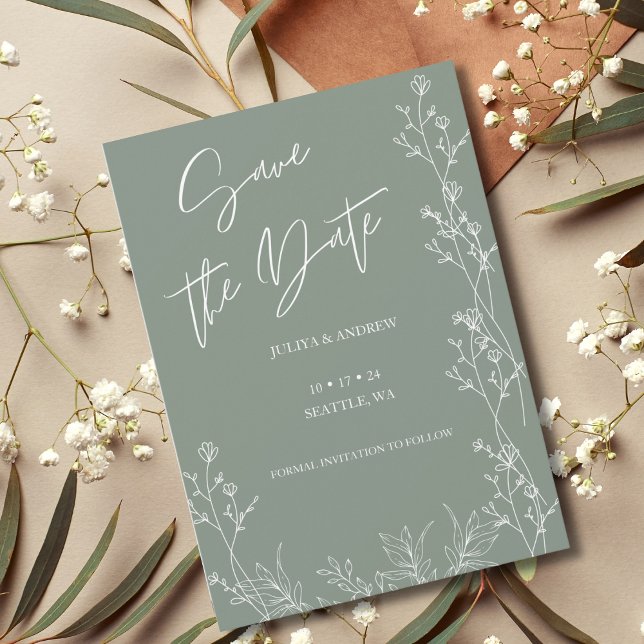 Saga green trendy Wedding, salva la tarjeta de cit (Subido por el creador)