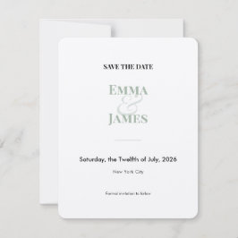 Sage Ampersand Save the Date | Tarjeta de Boda