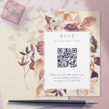 sage Autumance Elegance, boda otoño código QR RSVP