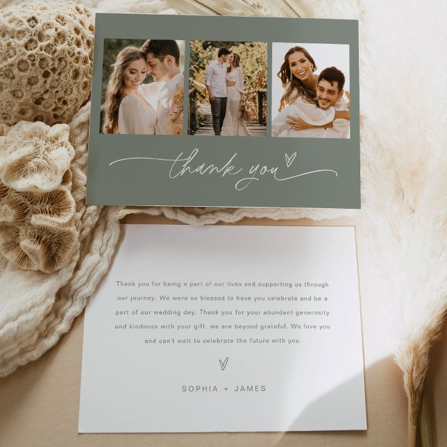 SAGE Boda fotográfico bohemio - Tarjeta de agradec (Subido por el creador)