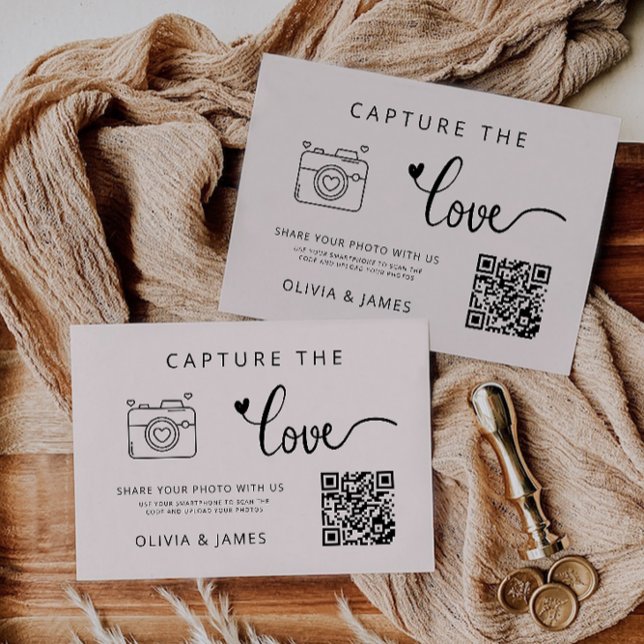 Sage Boho Captura la Tarjeta de Código QR del Boda (Sage Boho Capture the Love Wedding QR Code Card,)