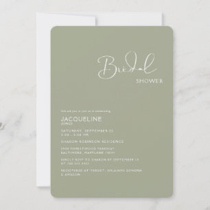 Sage Bridal Shower Rounding Invitación