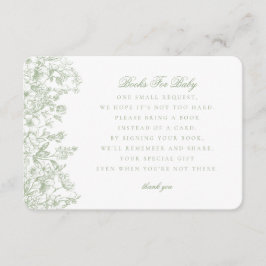 Sage Chinoiserie Libros para la invitación al bebé