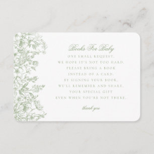 Sage Chinoiserie Libros para la invitación al bebé