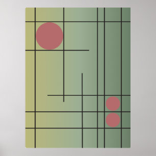 Sage Drift No. 1 — Arte de pared geométrico modern
