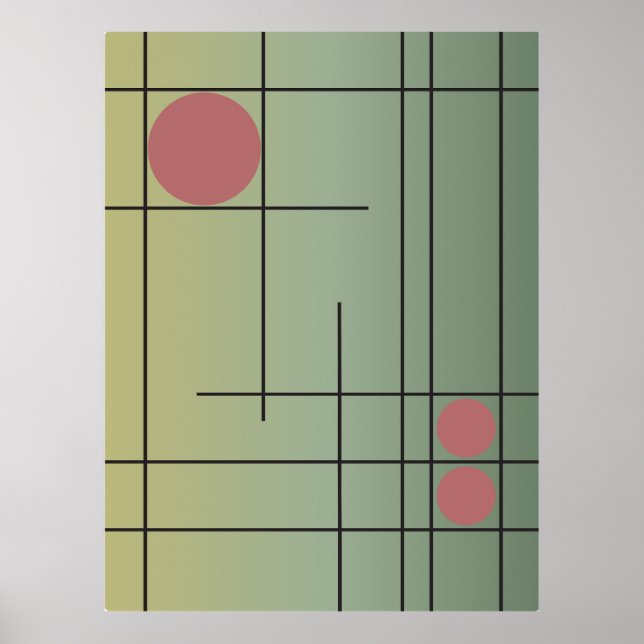 Sage Drift No. 1 — Arte de pared geométrico modern (Frente)