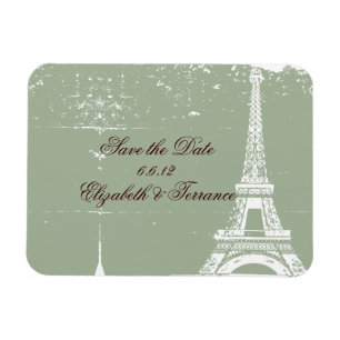 Sage Eiffel Tower Guardar los imanes del Boda de f