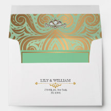 Sage Elegante Artdeco Diamante Boda Dorada