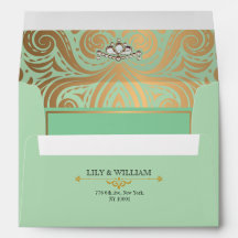 Sage Elegante Artdeco Diamante Dorado Boda