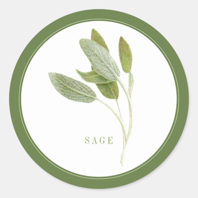 SAGE FRESCO Pegatinas redondos grandes (+texto) Ve (Anverso)