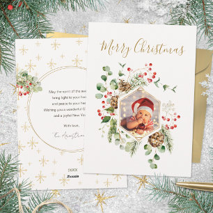 Sage Gold Red Berries Marco Foto Navidad
