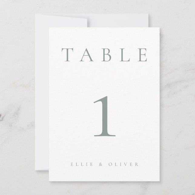 Sage Green 1 Boda/Número de tabla de eventos (Anverso)