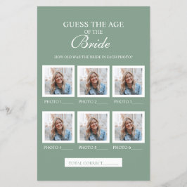 Sage Green Adivina La Edad De La Hoja De Papel De 