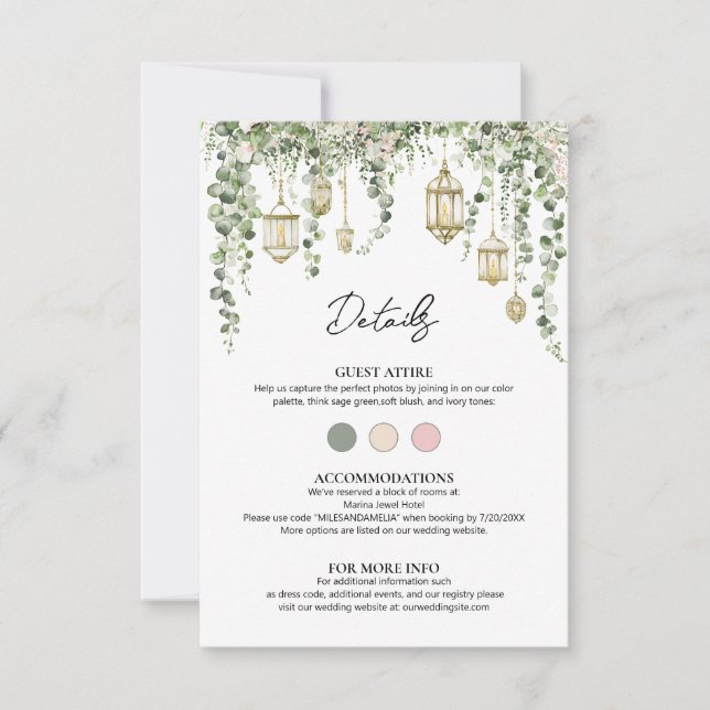 Sage Green and Blush Eucalyptus Lantern Details (Anverso)