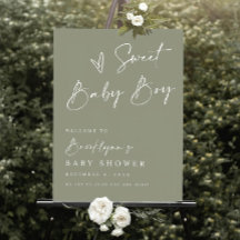 Sage Green Baby Shower Welcome Sign Sweet Baby Boy