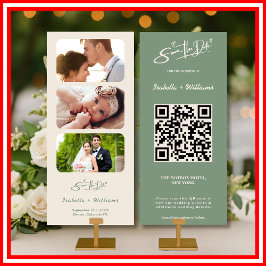 Sage Green Boda Foto Código QR Guardar fecha