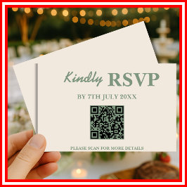 Sage Green Boda QR Code RSVP