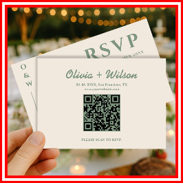 Sage Green Boda QR Code RSVP