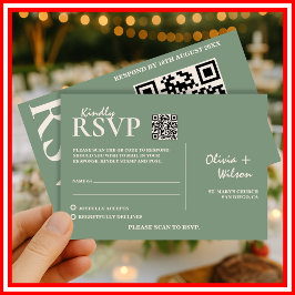 Sage Green Boda QR Code RSVP