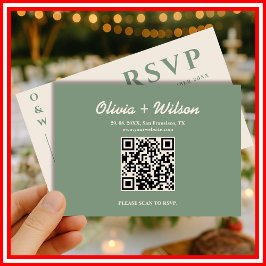 Sage Green Boda QR Code RSVP