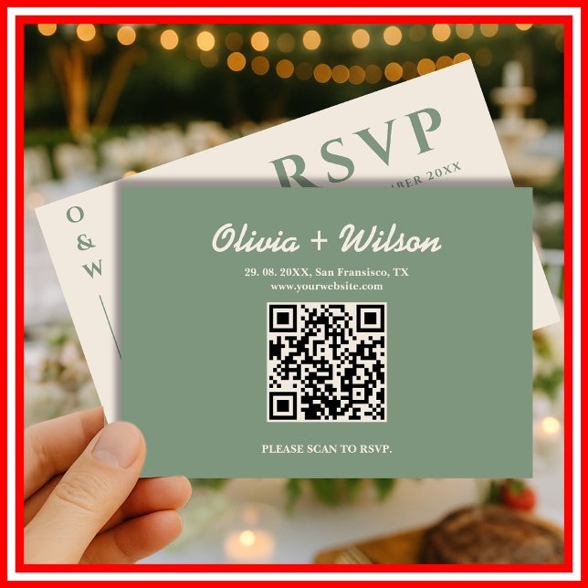 Sage Green Boda QR Code RSVP (Subido por el creador)