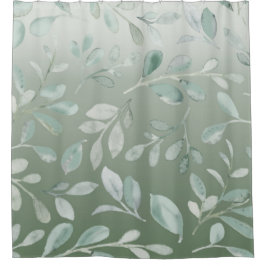 Sage Green Botanic Bohemian Shower Cortina