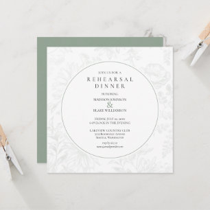 Sage Green Botanical Floral Ensayos Cena