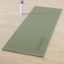 Sage Green Custom Name Yoga Mat