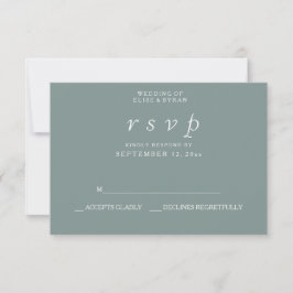Sage Green Elegant Modern Wedding RSVP