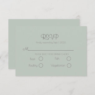 Sage Green Elegant Wedding RSVP Card