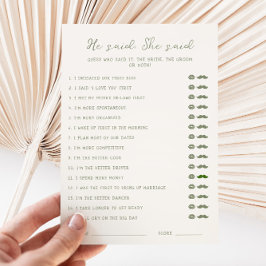 Sage Green escrito a mano Dijo que decía Tarjeta