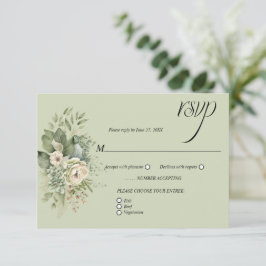 Sage Green Eucalyptus Botanical Floral RSVP |